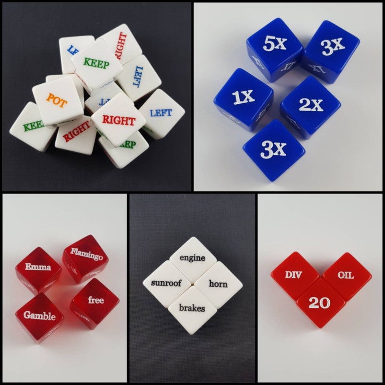 Custom Dice / One D6 /text on All Six Sides / Numbers and Etsy