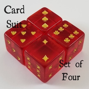 Dados de naipe de cartas/Dados de pôquer/Conjunto de 4/D6
