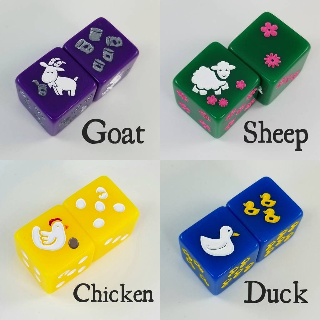 Animal Dice - Dice sets of Two, Four or Six - Mix and Match