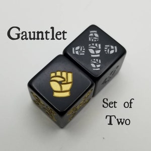 Gauntlet Dice / Set of 2 / D6 - RPG, Monk Class, Armor
