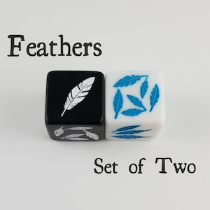 Feather Dice / Set of 2 / D6 - Bird / Parrot / Hippie