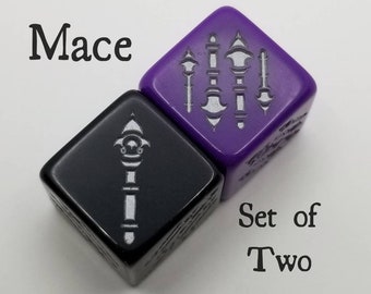 Mace Dice / Set of 2 / D6 - RPG, Cleric Class