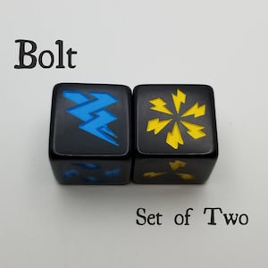 Bolt Dice / Set of 2 / D6 - RPG, Wizard Class, Lightning