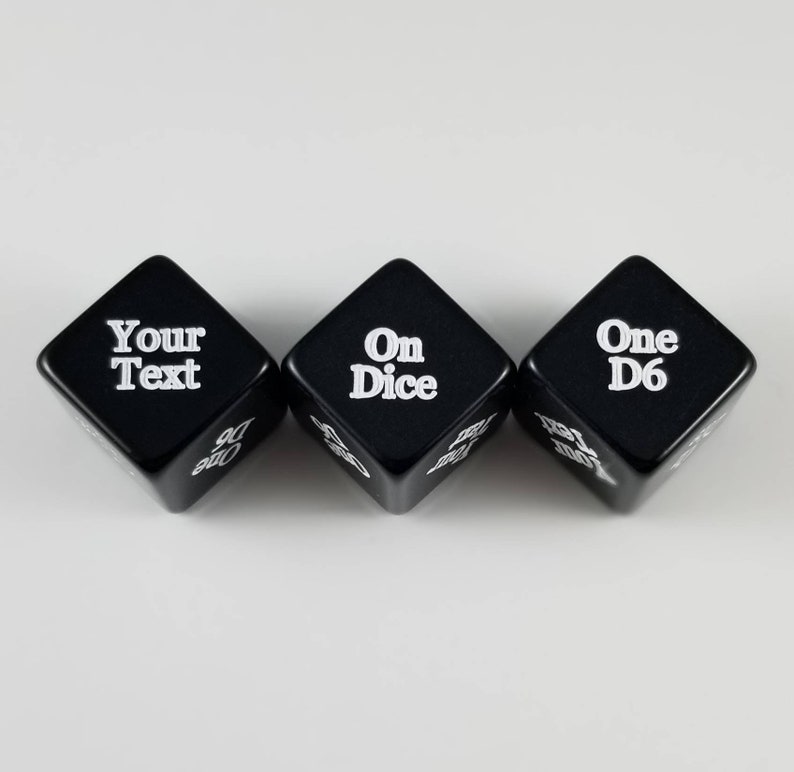 Custom Dice / One D6 /text on All Six Sides / Numbers and Etsy