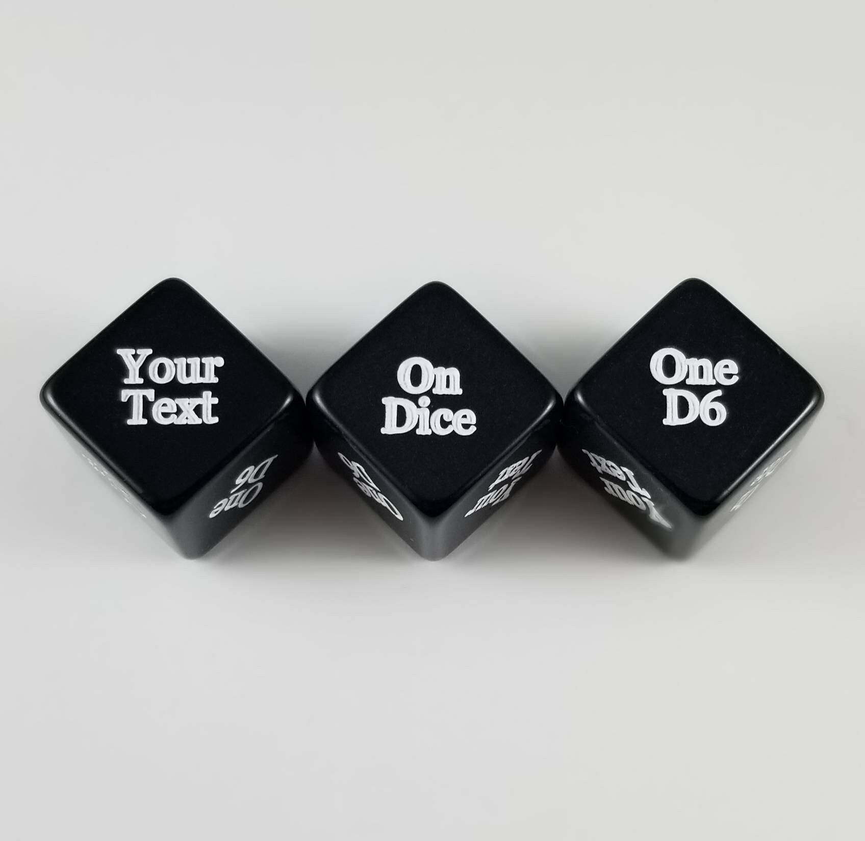 Custom Dice / One D6 /Text on All Six Sides / Numbers and Etsy
