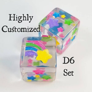 Set of Highly Customized D6 Dice - You Choose Colors - Dice Set Commission