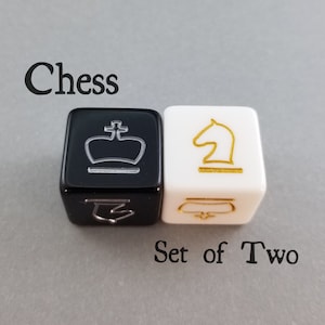 Chess Dice / Set of 2 / D6 - Chess Board Pieces