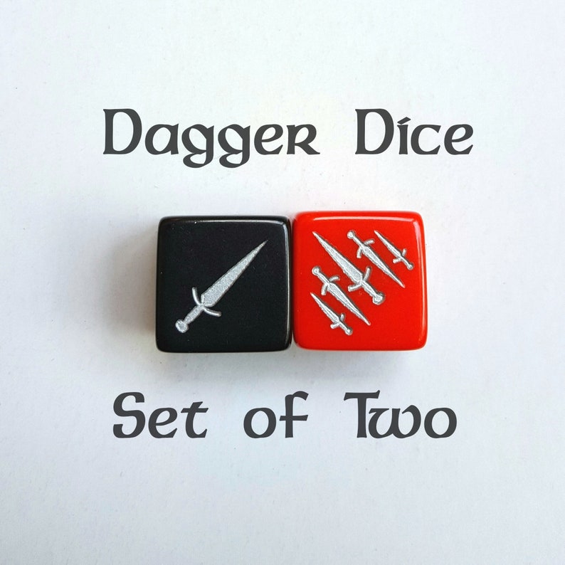 Dagger Dice / Set of 2 / D6 RPG D&D Dungeons and Dragons Etsy