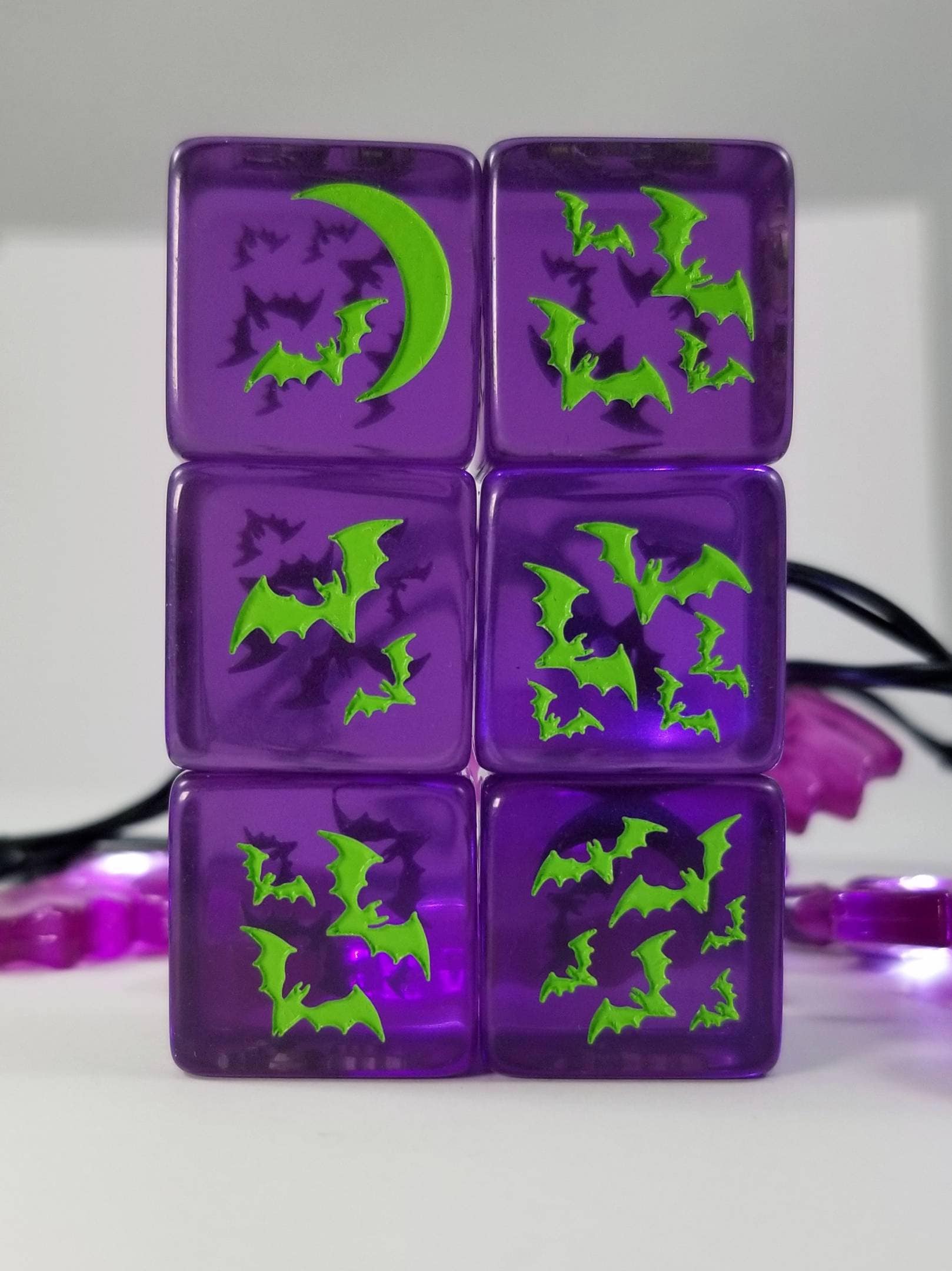 Bat Dice / Set of 2 / D6 - Bats Halloween, Spooky