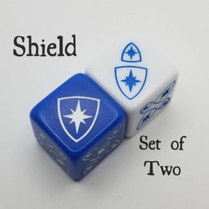 Shield Dice / Set of 2 / D6 - RPG, Paladin Class