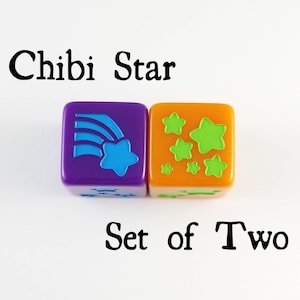 Chibi Star Dice / Set of 2 / D6 -  Shooting Star