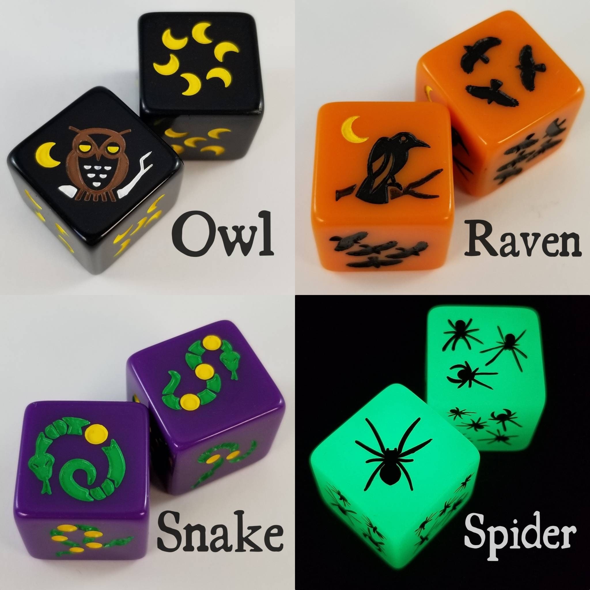 Animal Dice - Dice sets of Two, Four or Six - Mix and Match