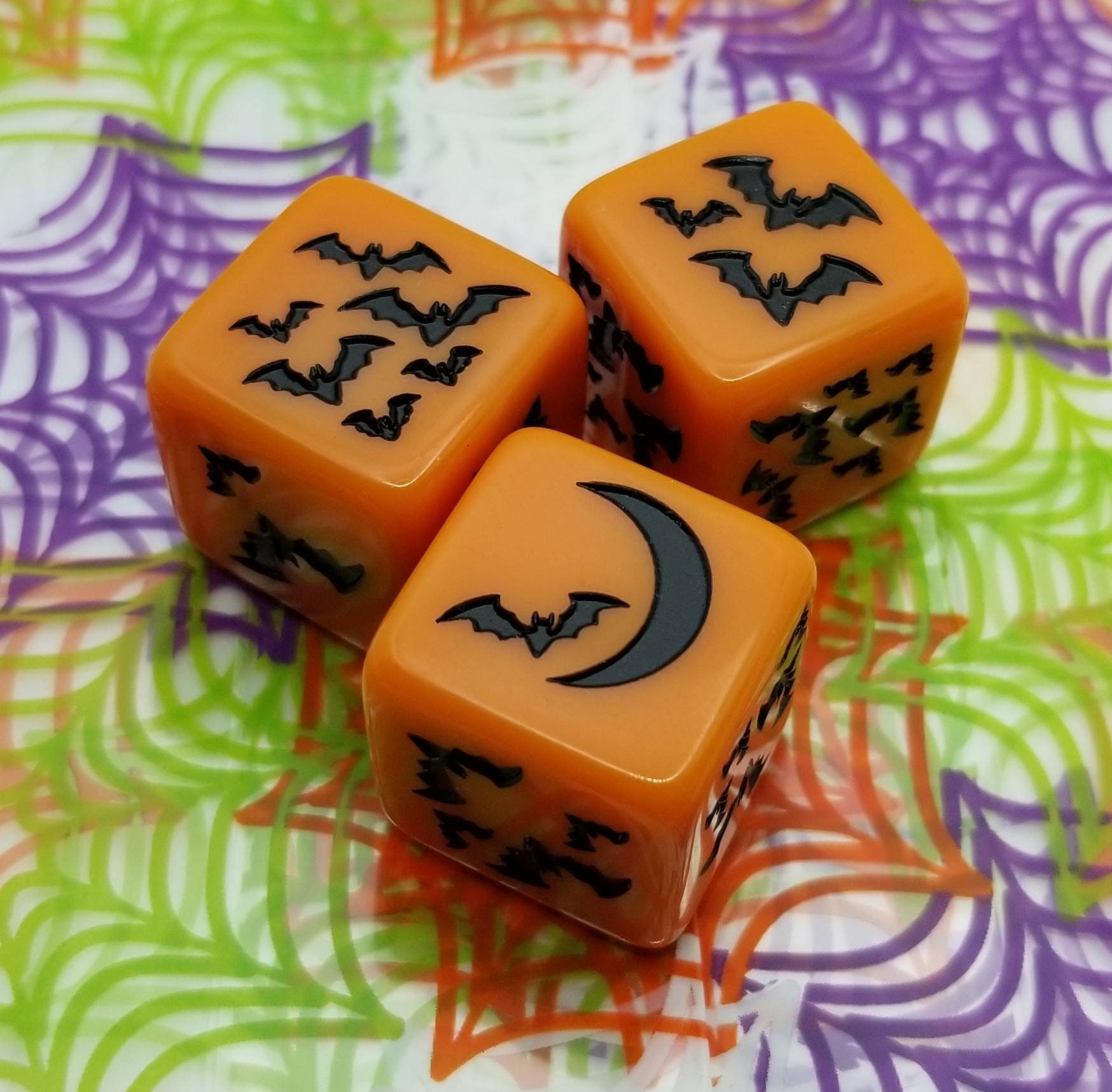 Bat Dice / Set of 2 / D6 - Bats Halloween, Spooky