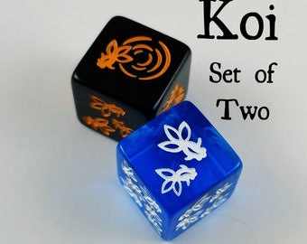 Koi Dice / Set of 2 / D6 - Fish, Pond