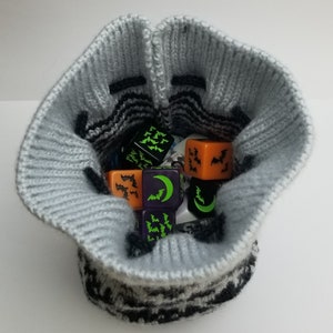 Dice Bags - Dice Pouch, Knit Bag for Dice, Bat Bag