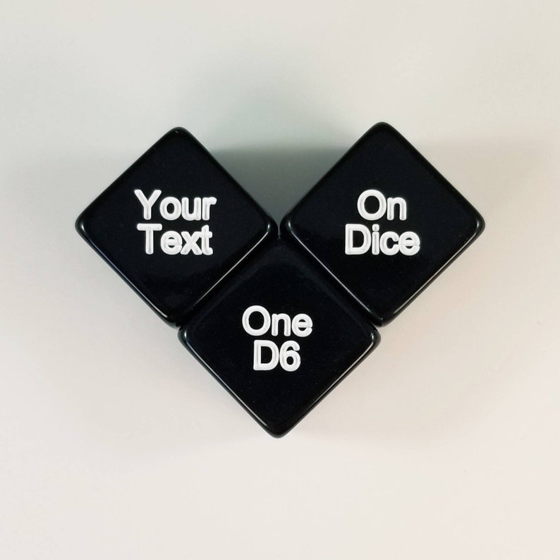 Custom Dice \/ One D6 \/Text on All Six Sides \/ Numbers and Letters Only \/ Personalized \/ Engraved Dice