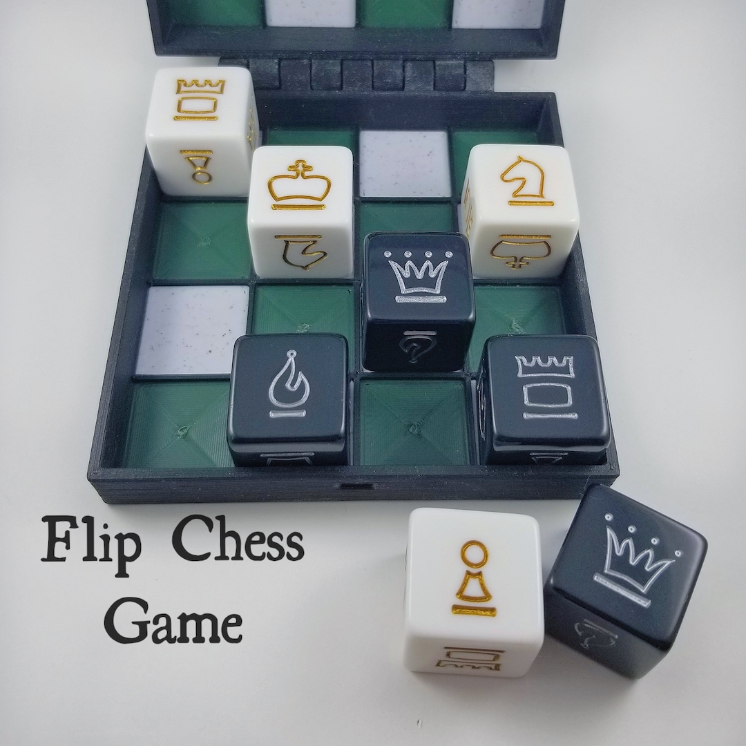 Flip Chess Chess Game, Travel Chess, Chess Dice, Pocket Chess Etsy