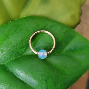 14k Gold Filled Opalite Seamless Hoop 20g 22g 24g 6mm 7mm 8mm 9mm 10mm 11mm 12mm 13mm 14mm Septum Tragus Conch Cartilage Earlobe Helix