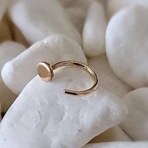 Circle disk open hoop nose ring huggie 16g 18g 20g 22g 14k Gold filled Open Hoop 6mm 7mm 8mm 9mm 10mm 11mm 12mm Nickel Free body jewelry