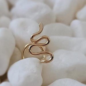 Minimalist Snake Nose Stud 22g 20g 18g 14k Gold filled, Rose gold filled, Sterling Silver, Fine Silver Serpent Nose Body Jewelry