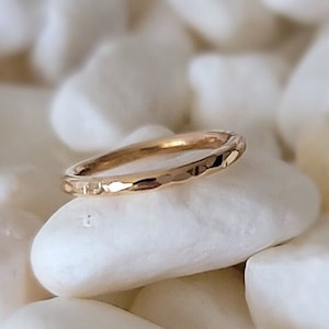 Hammered Seamless Nose Ring 14k Gold or 14k Rose Gold Filled in 22g, 20g, 18g, 16g, inner diameter sizes 6mm-12mm, Nickel free body jewelry