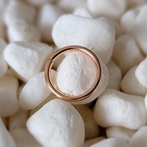 14k Rose gold filled 16g 6mm 7mm hoops Tiny nose rings cartilage hoop forward helix septum snug piercing