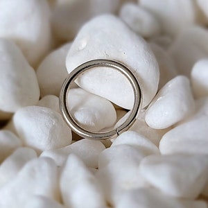 14K Solid White Gold 24g 22g 20g 18g 16g 6mm 7mm 8mm 9mm 10mm 11mm 12mm 13mm 14mm Seamless Ring Septum Rook Nose Tragus Cartilage Conch Hoop