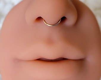 Septum D Ring Tiny 14k Gold filled 18g 16g Seamless 5/16" for Septum, Nostril, Tragus, Cartilage, Ear, Rook, and Helix Body piercings