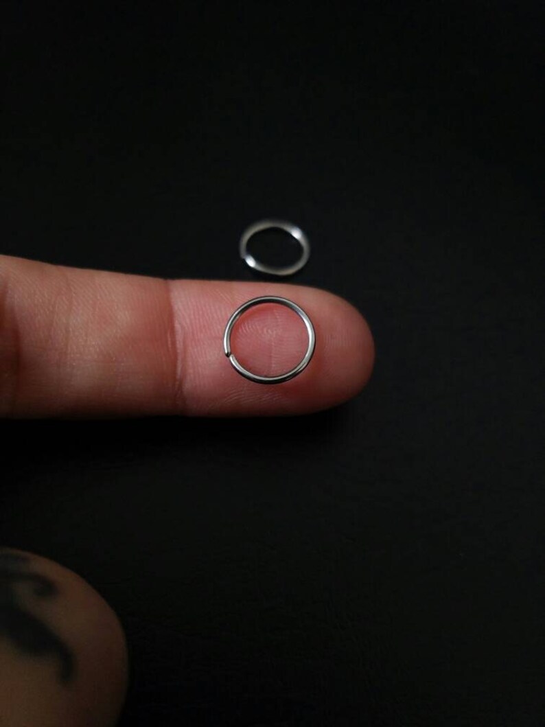 Seamless 999 Argentium Fine Sterling Silver Hoop Ring 20g 6mm 7mm 8mm 9mm 10mm 11mm 12mm 13mm 14mm Nose Septum Cartilage Conch Lip Nipple