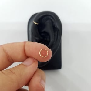 TINY 14k Gold filled or 14k Rose Gold filled 24g 22g 20g 18g 4mm 4.5mm Hugger Dainty sleeper hoop ring for forward helix mid ear cartilage