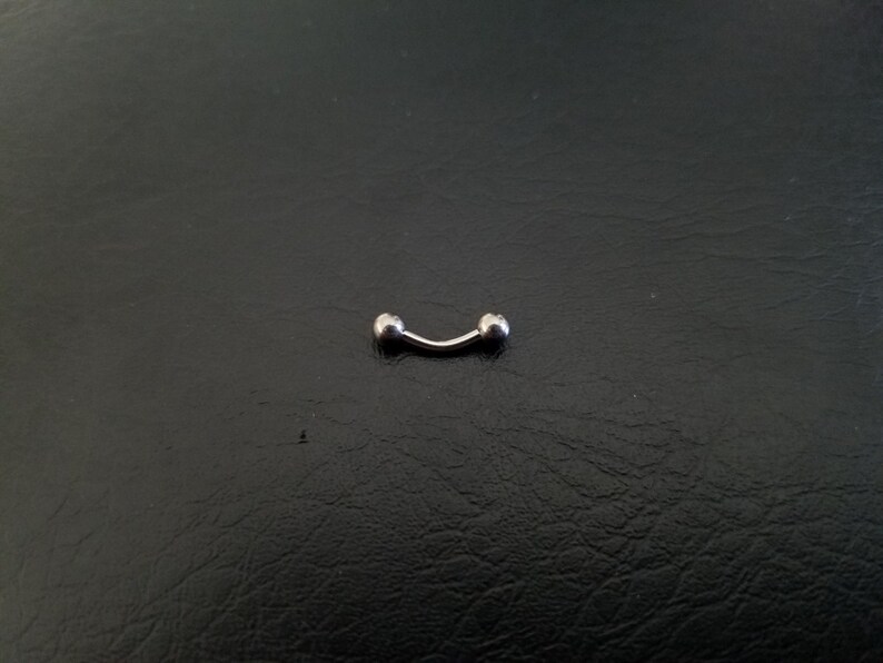 4 Curved Barbells with Balls Vertical Labret Rook Daith Snug Rings 16 gauge 16g