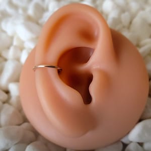 14k Solid Rose Gold Minimalist Conch sleeper hoop ring 20g 18g 16g 10mm 11mm 12mm 13mm 14mm real gold body jewelry