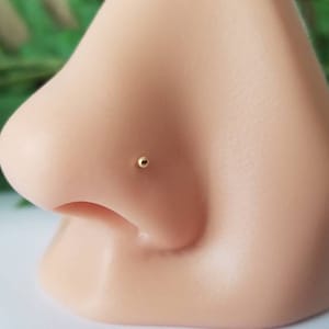22g Gold Filled Nose Stud – Dainty 14k Nose Screw or L-Bend with 1.5mm Ball – Tiny Minimalist Piercing Jewelry, Nickel Free
