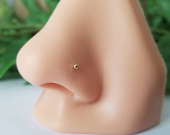22g Gold Filled Nose Stud – Dainty 14k Nose Screw or L-Bend with 1.5mm Ball – Tiny Minimalist Piercing Jewelry, Nickel Free