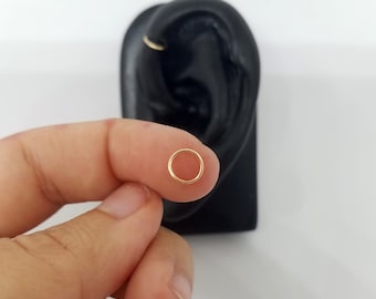 14k Gold filled or 14k Rose Gold filled 24g 22g 20g 18g 16g 5mm 5.5mm hoops TINY rings for middle ear cartilage hoop, forward helix ring