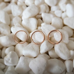 20G, 18G & 16G 14K SOLID ROSE GOLD CONCH HOOPS