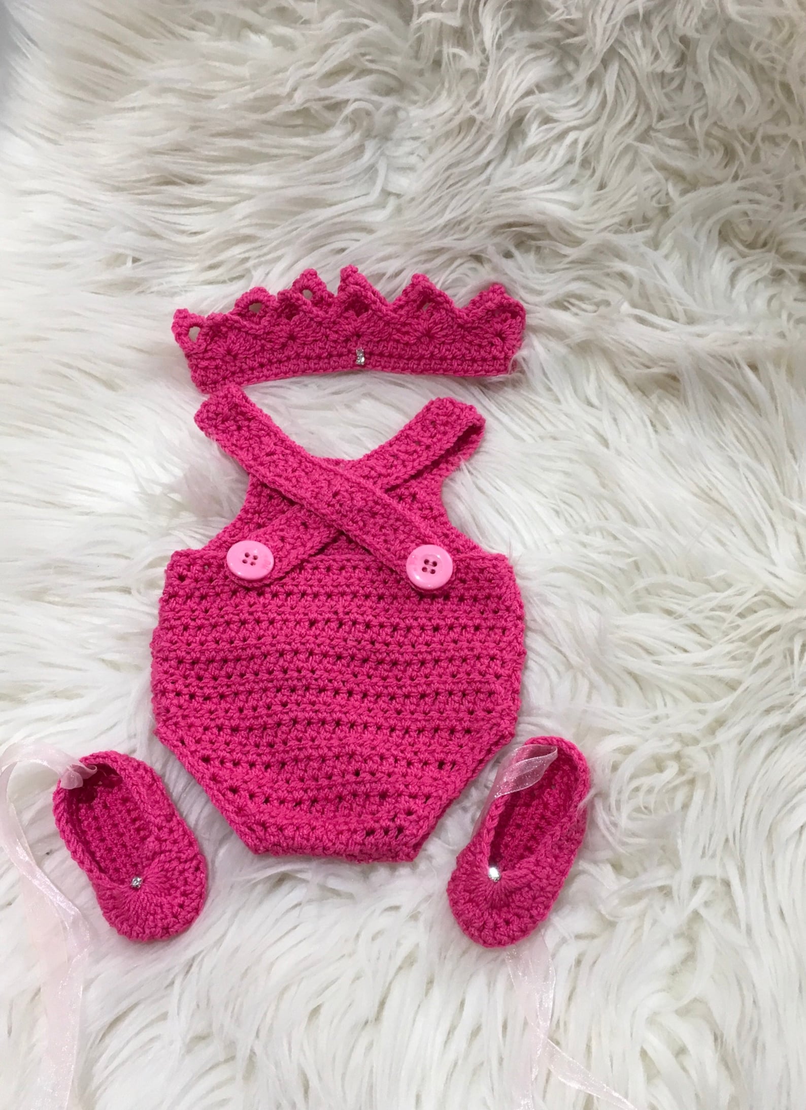 baby girl romper ballet shoes and tiara crochet summer fashion spring gift baby girl crystal rhinestones hot pink ribbon newborn
