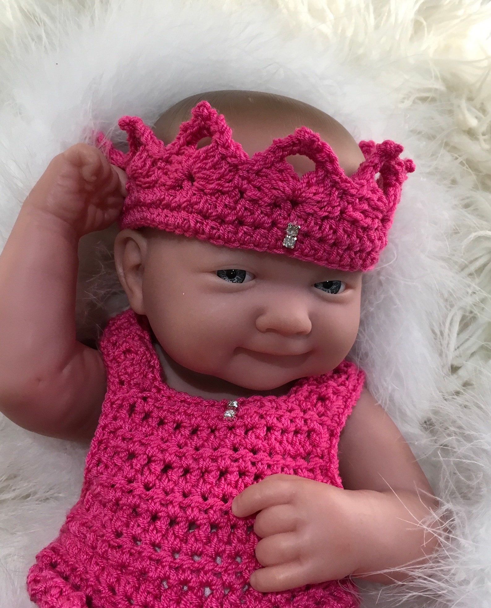 baby girl romper ballet shoes and tiara crochet summer fashion spring gift baby girl crystal rhinestones hot pink ribbon newborn