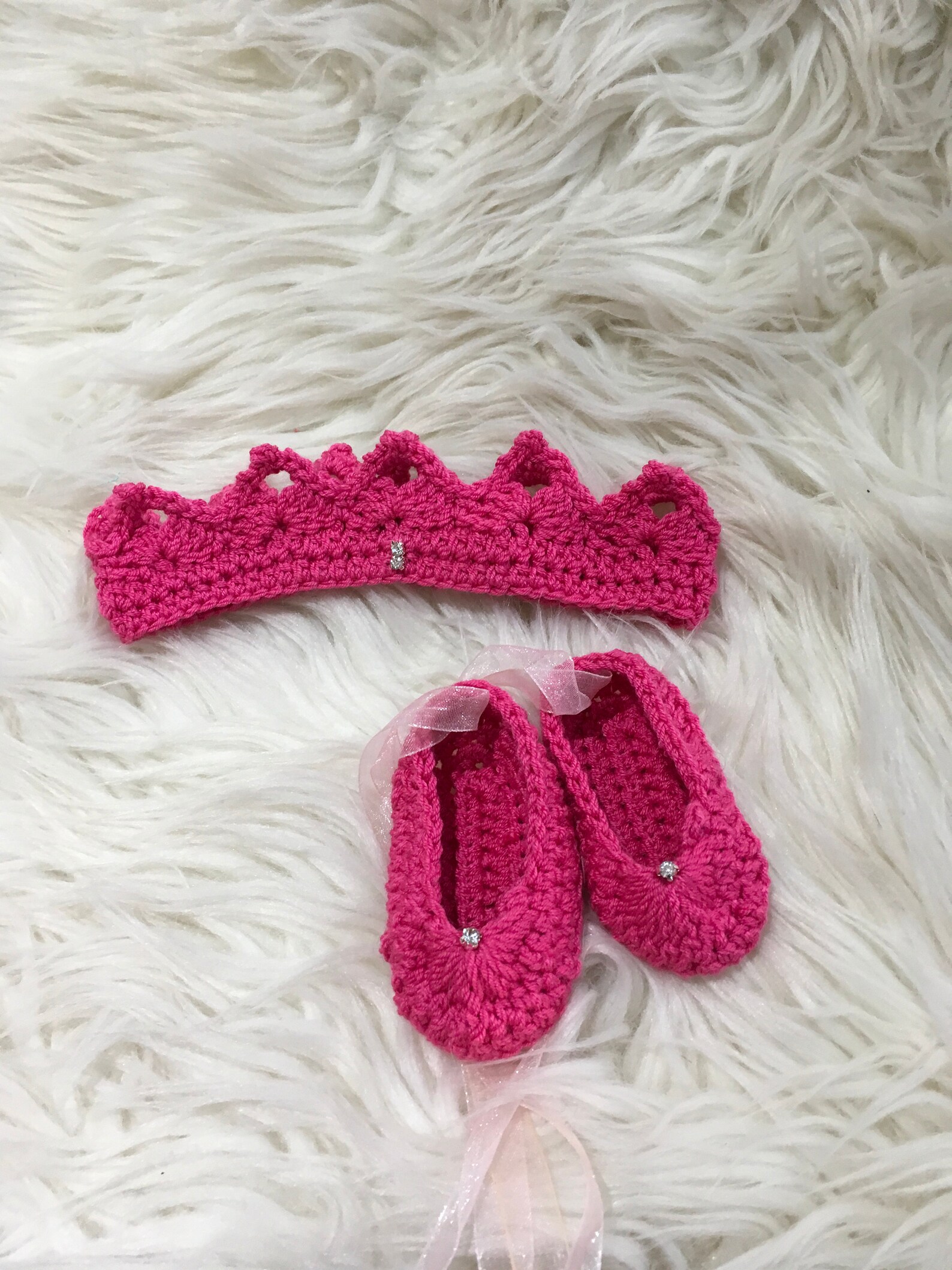 baby girl romper ballet shoes and tiara crochet summer fashion spring gift baby girl crystal rhinestones hot pink ribbon newborn
