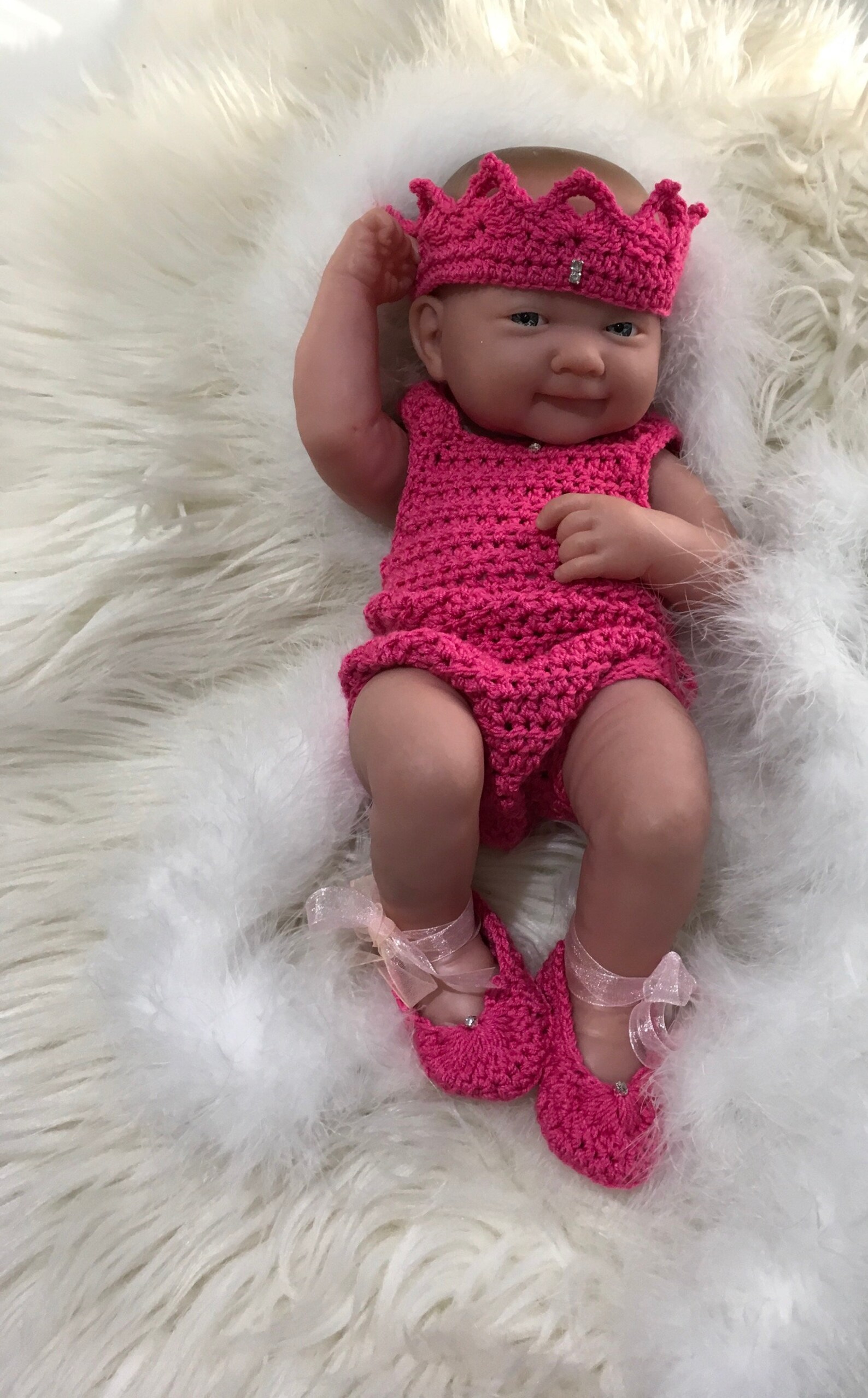 baby girl romper ballet shoes and tiara crochet summer fashion spring gift baby girl crystal rhinestones hot pink ribbon newborn