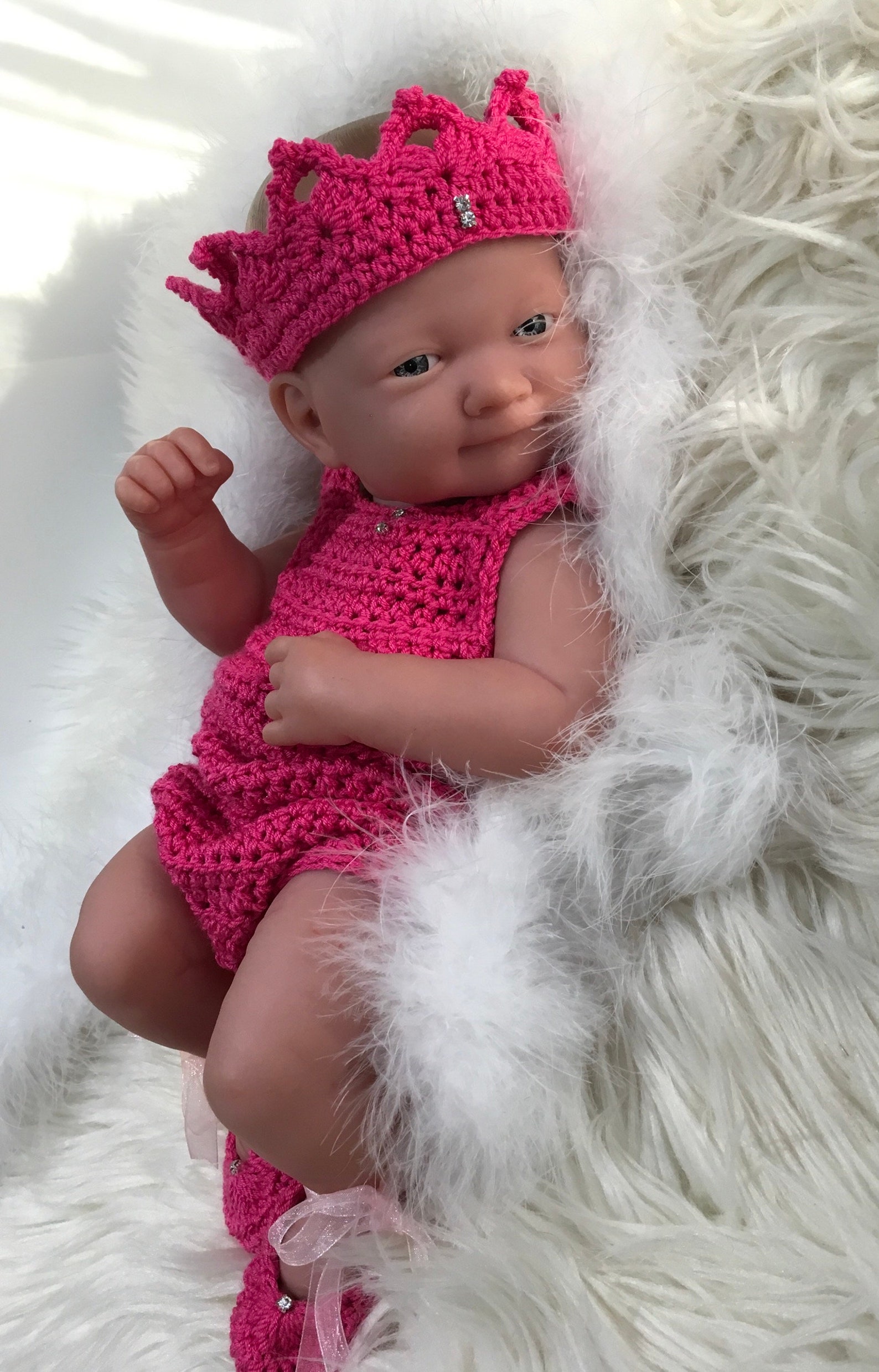 baby girl romper ballet shoes and tiara crochet summer fashion spring gift baby girl crystal rhinestones hot pink ribbon newborn
