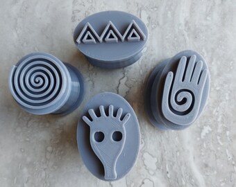 3D Printable files of 4 Alien petroglyphs