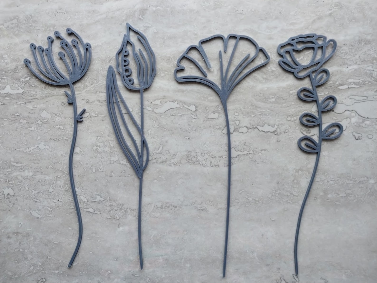 Set of 4 3D Printable Flower Stems for Crafts Polymer Clay Pottery Set of 4 3D Printable Flower Stems for Crafts Polymer Clay Pottery