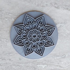 3D Printing STL file Large Mandala Stamp, pottery stamp, cake decorating stamp, polymer clay stamp, Instant download