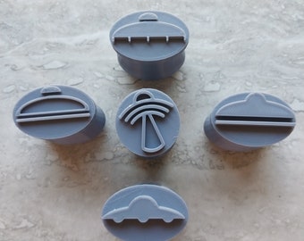 3D Printable file  5 UFO Petroglyphs / Clay stamps, Polymer clay stamps