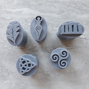 3D printing STL File for 5 Ancient British Symbols, Celtic, Pottery stamps, Polimer Clay stamp, Cake Decorating, Soap Making, Crafts
