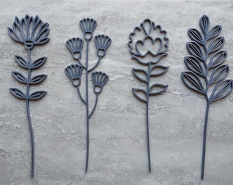 Set of 3D Printable Flower Stems for Crafts, Polymer Clay, Pottery Stamps or Flower Display