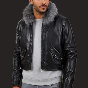 希少★ファイナルファンタジー8 FF8 スコール ファー レザージャケット 黒 Final Fantasy 8 Squall Leonhart Jacket