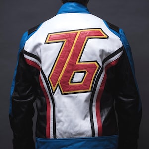 Soldier 76 Inspired Leather Jacket: Military Cosplay Biker Coat