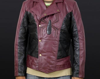 Handmade Spider Man Leather Jacket | Peter n Parker Cosplay Costume, Gift for Him/Her